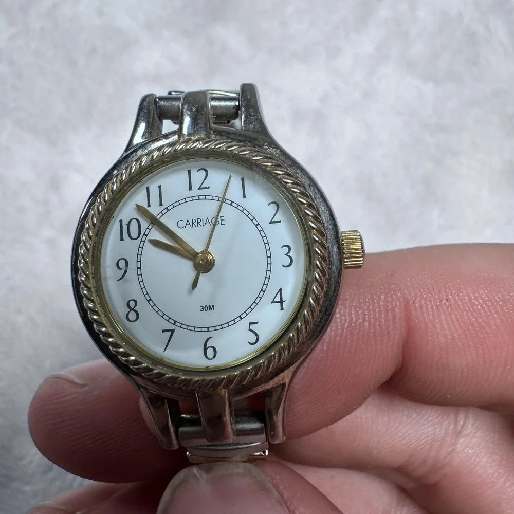 Carriage By Timex Watch Womens Two Tone Analog 30M Stainless Back Expansion‎